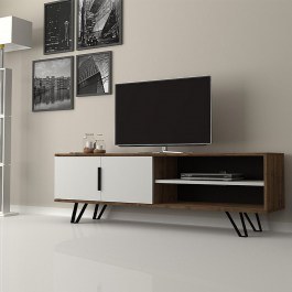 TV Furniture Foot 123204 160x35x49cm Walnut - White WALNUT-WHITE