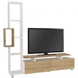 Σύνθεση Τηλεόρασης Tulip 0273171 160x29,5x160cm White-Oak WHITE-OAK