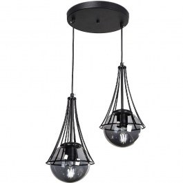 Φωτιστικό Οροφής Chavi 0124517 40x40x80cm 2xE27 60W Black Megapap BLACK