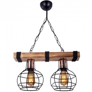 Ceiling Lamp - Rail Marit  0207351 40x15x65cm 2xE27 60W Walnut-Black Megapap