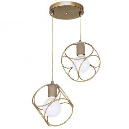 Φωτιστικό Οροφής Lusita 0124524 35x35x70cm 2xE27 60W Gold Megapap GOLD