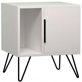 Bedside Table Glynn 0214148 50,2x44,6x58cm White-Black WHITE-BLACK