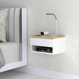 Bedside Table Mary 0123243 40x30x23cm White-Sonoma SONOMA-WHITE