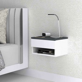Bedside Table Mary 0123244 40x30x23cm White-Anthracite ANTHRACITE-WHITE