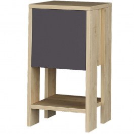 Bedside Table Ema 0207532 30x30x55cm Natural-Anthracite NATURAL-ANTHRACITE