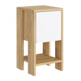 Bedside Table Ema 0241559 30x30x55cm Sapphire Oak - White OAK-WHITE