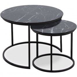 Zigon Gary Marble (Set 2Pcs) 0212165 65x65x44cm Black BLACK