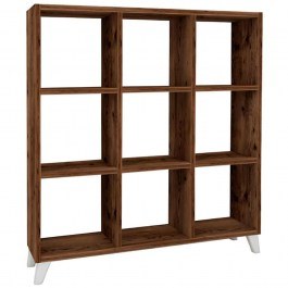 Bookcase Saul 0212546 88,2x20x88,2cm Walnut WALNUT