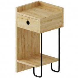 Κομοδίνο Sirius Αριστερό 0214336 32x30x61cm Natural NATURAL