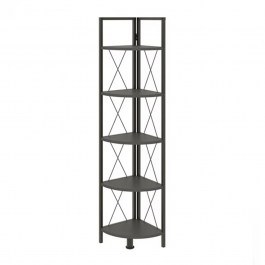 Corner Bookshelf Kelsie 0261820 33x33x162cm Black-Anthracite BLACK-ANTHRACITE