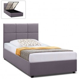 Bed With Storage Space For Mattress 120x200cm Kingston 0224254 214x127,5x109cm Grey GREY