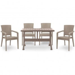 Τραπεζαρία Callan (Σετ 5Τμχ) 0226721 120x70cm Cappuccino CAPPUCCINO