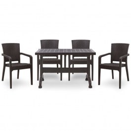 Τραπεζαρία Callan (Σετ 5Τμχ) 0226719 120x70cm Brown BROWN