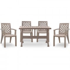 Τραπεζαρία Callan (Σετ 5Τμχ) 0226722 120x70cm Cappuccino