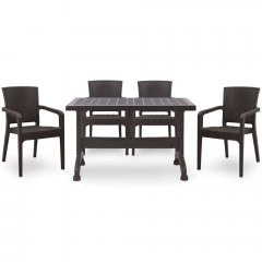 Τραπεζαρία Callan (Σετ 5Τμχ) 0226723 140x70cm Brown