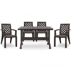 Τραπεζαρία Callan (Σετ 5Τμχ) 0226724 140x70cm Brown