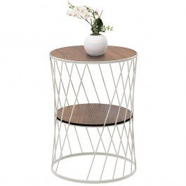 Side Table Jaspin 0127707 32x32x44cm White-Walnut WHITE