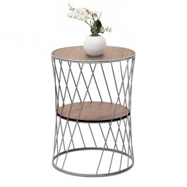 Side Tables Jaspin 0242373 32x32x44cm Silver - Walnut SILVER