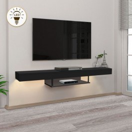 Wall TV Furniture With Led Light Albares 0228147 150x29,6x22cm Black BLACK