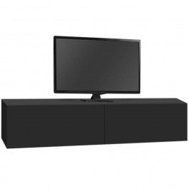 Wall Mounted TV Cabinet With Led Aristo 0249131 135x31,6x25cm Black BLACK