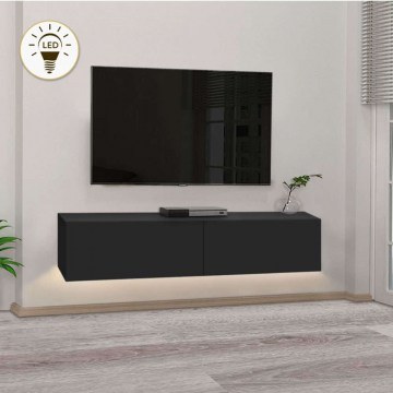 Wall Mounted TV Cabinet With Led Aristo 0249131 135x31,6x25cm Black
