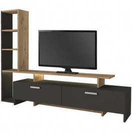 TV Composition With Led Light Simal 0276848 168,2x31,3x120cm Anthracite-Oak ANTHRACITE-OAK