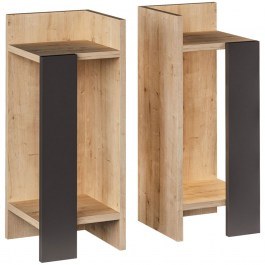 Bedside Tables Elos (Set 2Pcs) 0214119 25x27x60cm Natural-Anthracite NATURAL-ANTHRACITE