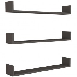 Ραφιέρα Τοίχου Tyrion (Σετ 3Τμχ) 0212615 90x15x12cm Anthracite ANTHRACITE