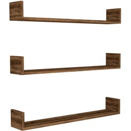 Ραφιέρα Τοίχου Tyrion (Σετ 3Τμχ) 0212616 90x15x12cm Walnut WALNUT