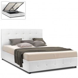 Bed With Storage Space For Mattress 160x200cm Iro 0224244 217,5x171x109cm White WHITE