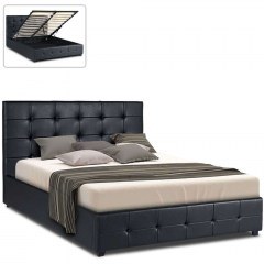 Bed With Storage Space For Mattress 160x200cm Iro 0224243 217,5x171x109cm Black