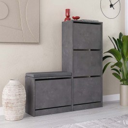 Shoe Rack Dude 0241558 104,8x26x118,5cm Grey Retro GREY