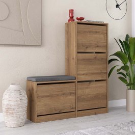 Shoe Rack Dude 0241557 104,8x26x118,5cm Light Brown LIGHT BROWN