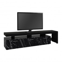 Έπιπλο Τηλεόρασης Acnes 0242778 220x40x52cm Black - Black Marble Effect BLACK