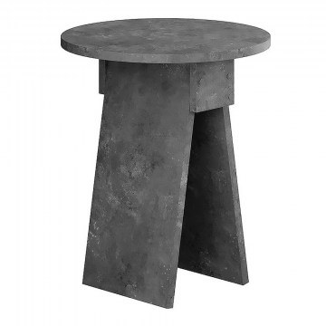 Side Table Chen 0241571 Φ42x50cm Grey Retro