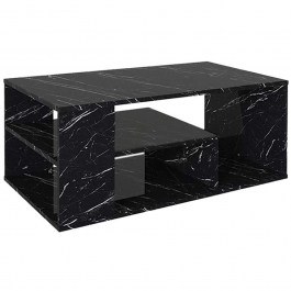 Τραπεζάκι Σαλονιού Abdera 0242775 110x60x42cm Marble Effect Black BLACK