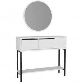 Console With Mirror Suzy 0252877 90x29,6x76cm White-Black WHITE-BLACK