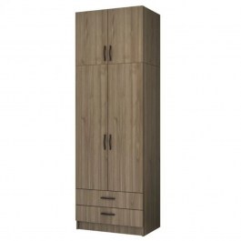 Ντουλάπα Δίφυλλη Με Πατάρι Ricardo 0256526 80x51,8x240cm Walnut WALNUT