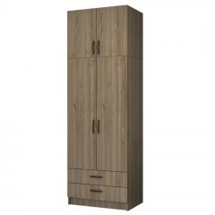 Double-door Wardrobe With Loft Ricardo 0256526 80x51,8x240cm Walnut
