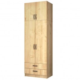 Ντουλάπα Δίφυλλη Με Πατάρι Ricardo 0256525 80x51,8x240cm Sonoma SONOMA