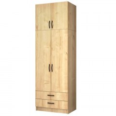 Ντουλάπα Δίφυλλη Με Πατάρι Ricardo 0256525 80x51,8x240cm Sonoma