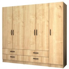 Ντουλάπα Πεντάφυλλη Ricardo 0257187 200x51,8x181cm Sonoma