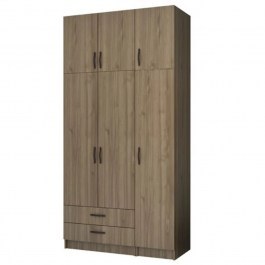 Ντουλάπα Τρίφυλλη Με Πατάρι Ricardo 0257184 120x51,8x240cm Walnut WALNUT