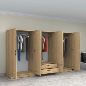 Six-Door Wardrobe Victoria 0260847 300x60x181cm Sonoma
