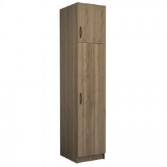 Single-Door Wardrobe With Loft Victoria 0260753 50x60x240cm Walnut