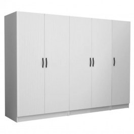 Five-Door Wardrobe Victoria 0260821 250x60x181cm White WHITE