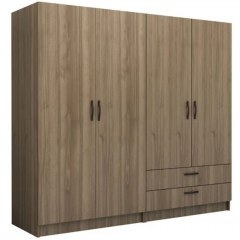 Ντουλάπα Τετράφυλλη Victoria 0260817 200x60x181cm Walnut