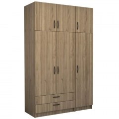 Three-Door Wardrobe With Loft Victoria 0260771 150x60x240cm Walnut