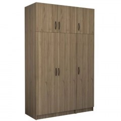 Three-Door Wardrobe With Loft Victoria 0260765 150x60x240cm Walnut