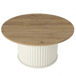 Coffee Table Bohema 0265889 D85x43,2cm Ivory-Sepet Oak IVORY-OAK